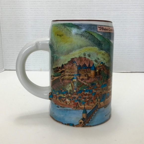 VTG Reutter Porzellan Heidelberg Germany Landscape Stoneware Ceramic Tall Mug - Picture 4 of 8